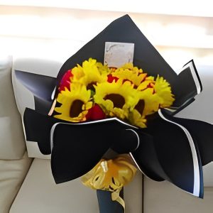 Bouquet x 12 girasoles y rosas R73